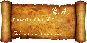 Mandula Adorján névjegykártya